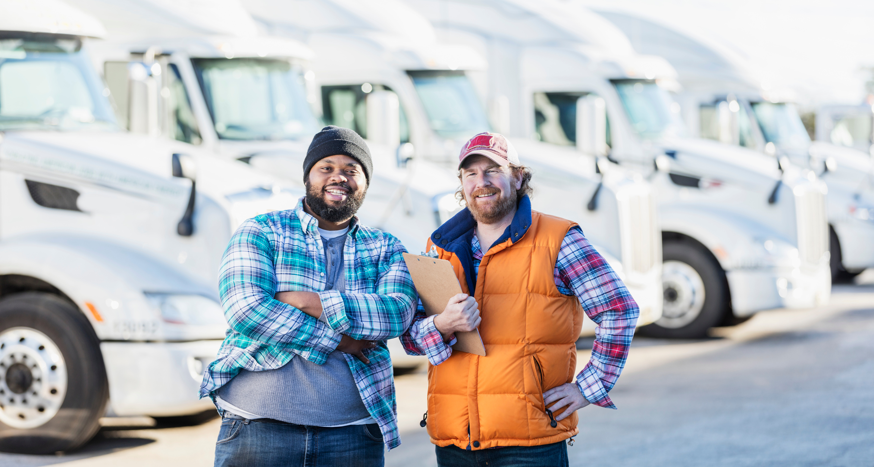 Truck drivers with fleet of semi-trucks